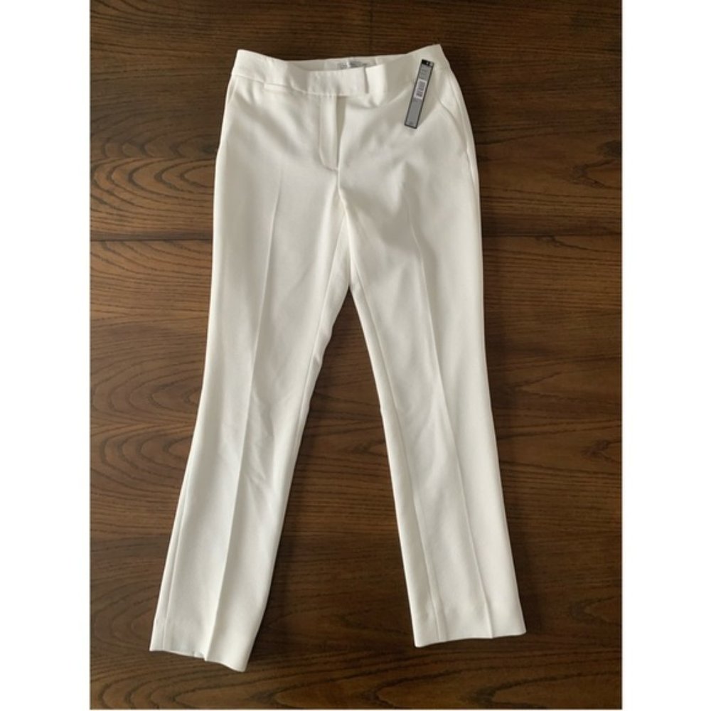 Tahari ASL Ivory White Twill Ankle Pants - new without tags